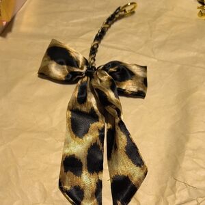 Leopard Print Bow Bag Charm